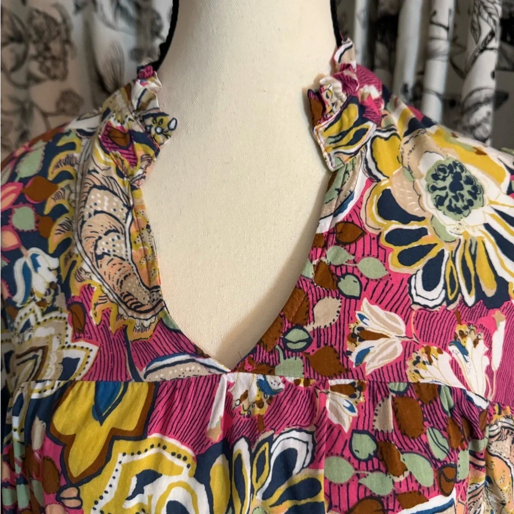 Umgee Pink and Yellow Floral Blouse - Picture 2 of 7